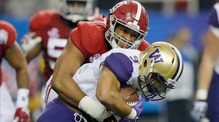 Jonathan Allen against Washington in the College Football Playoff